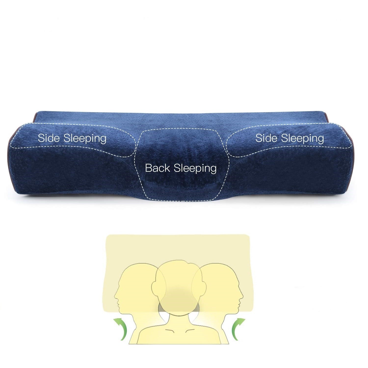 Contoured Cervical Neck Pillow – Navy — product view 4