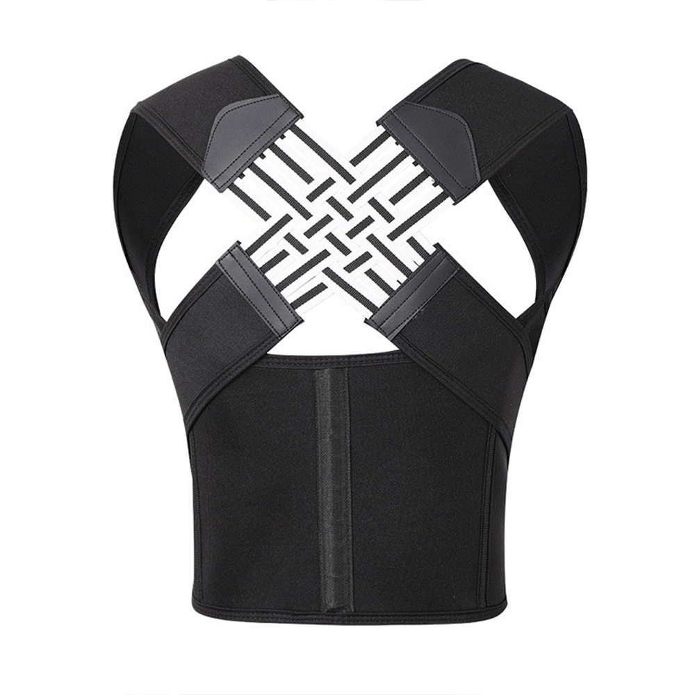 Racerback X-strap posture corrector brace, black