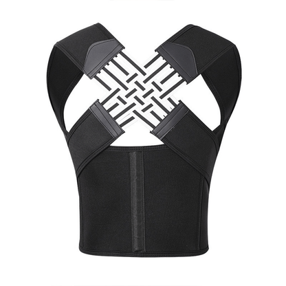 Racerback X-strap posture corrector brace, black
