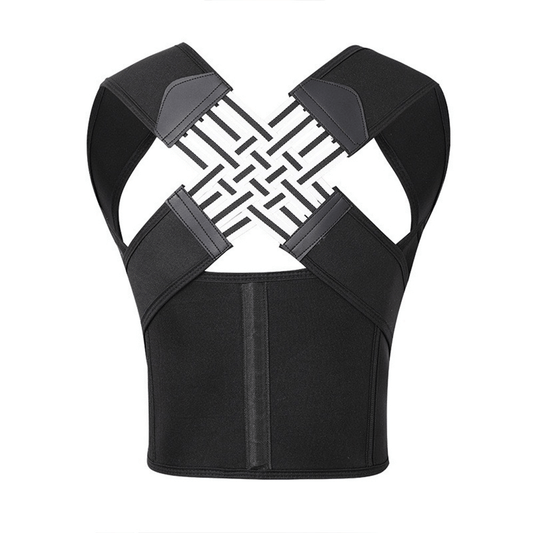 Racerback X-strap posture corrector brace, black