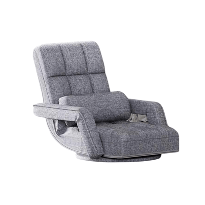 Reclining Swivel Floor Chair with Armrests – Grey — product view 2