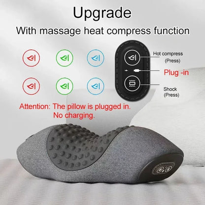 Heat-Massage Color Orthopedic Neck Massager Pillow – Cervical Support