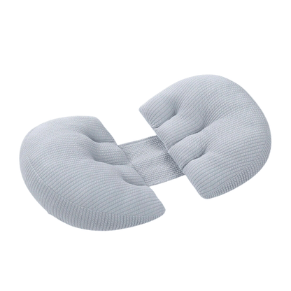 Grey C-shape maternity support pillow