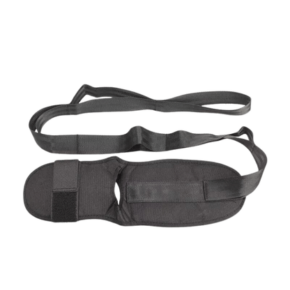 Adjustable yoga stretching strap with foot loops