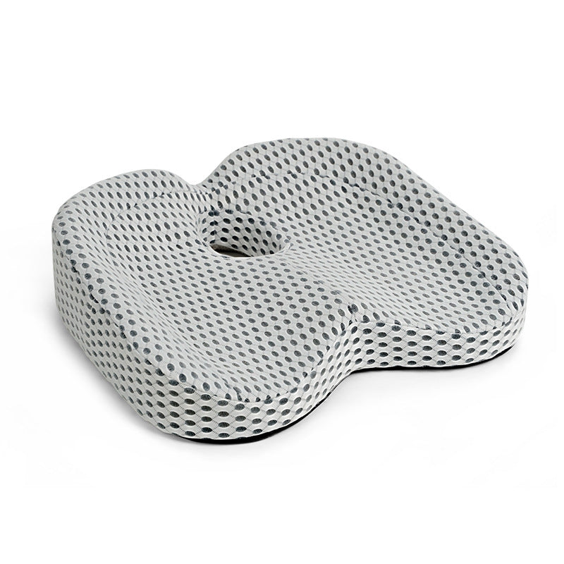 Ergonomic memory foam seat cushion with breathable mesh design for comfort and support