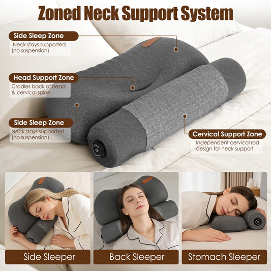 USB Heated Memory Foam Neck Pillow With Eye Mask — product view 2