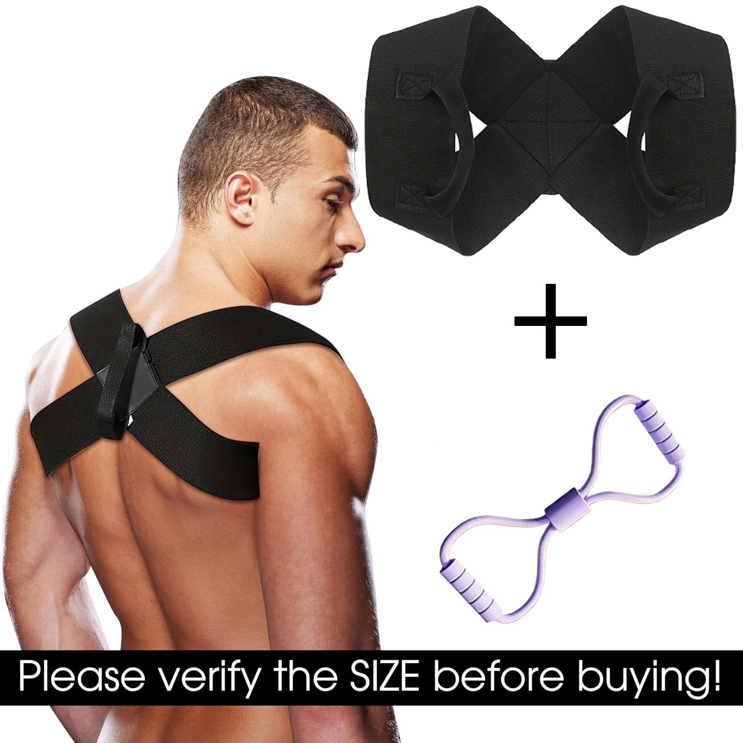 Posture corrector with resistance band for back and shoulder alignment